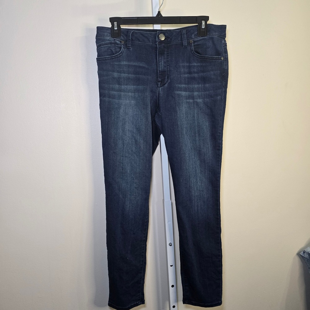 1822 Denim Womens Dark Wash Skinny Jeans Blue Stretch 5 Pocket Slim Fit sz 12